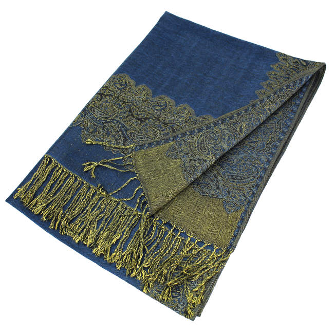 1 Dozen - 12 Pieces Border Pashmina Scarf Shawls