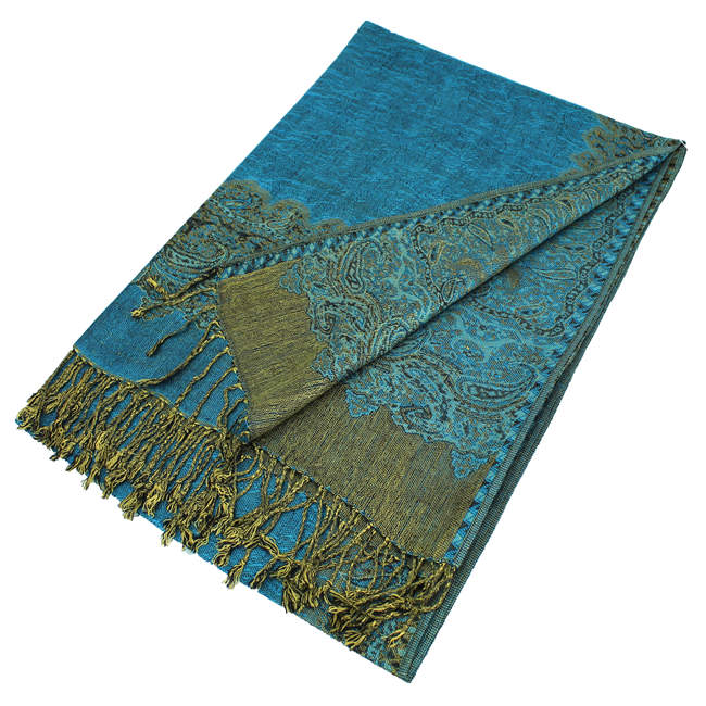 1 Dozen - 12 Pieces Border Pashmina Scarf Shawls