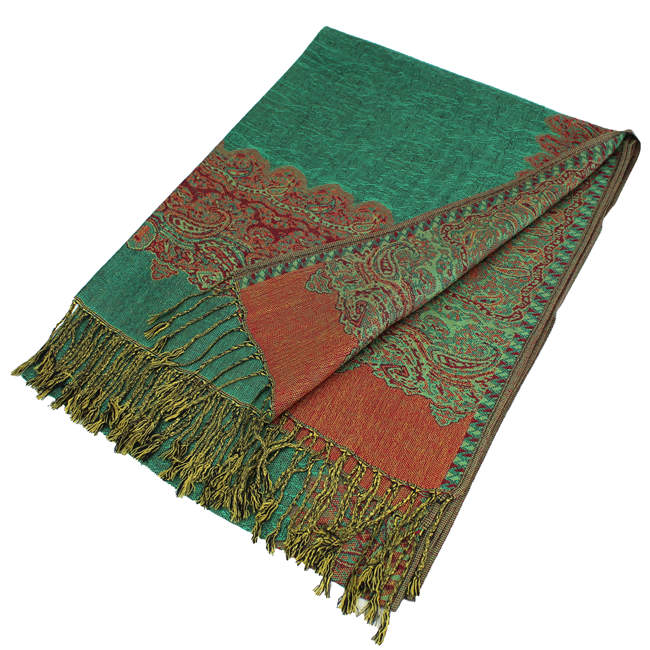 1 Dozen - 12 Pieces Border Pashmina Scarf Shawls