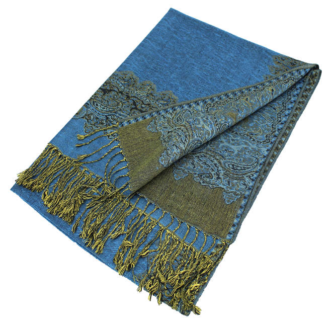 1 Dozen - 12 Pieces Border Pashmina Scarf Shawls