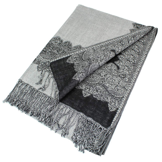 1 Dozen - 12 Pieces Border Pashmina Scarf Shawls