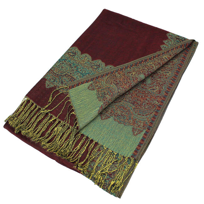 1 Dozen - 12 Pieces Border Pashmina Scarf Shawls