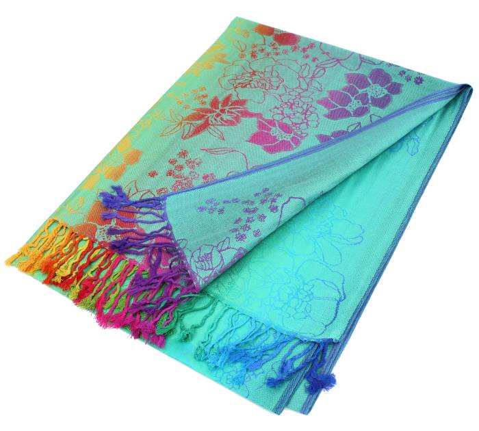 Colorful Florals Exotic Pashmina Scarf Shawls 051