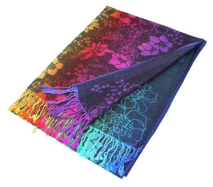 Colorful Florals Exotic Pashmina Scarf Shawls 051