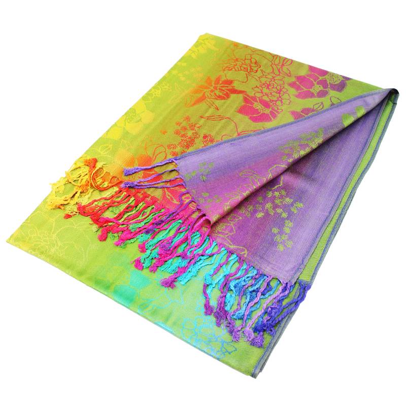 Colorful Florals Exotic Pashmina Scarf Shawls 051