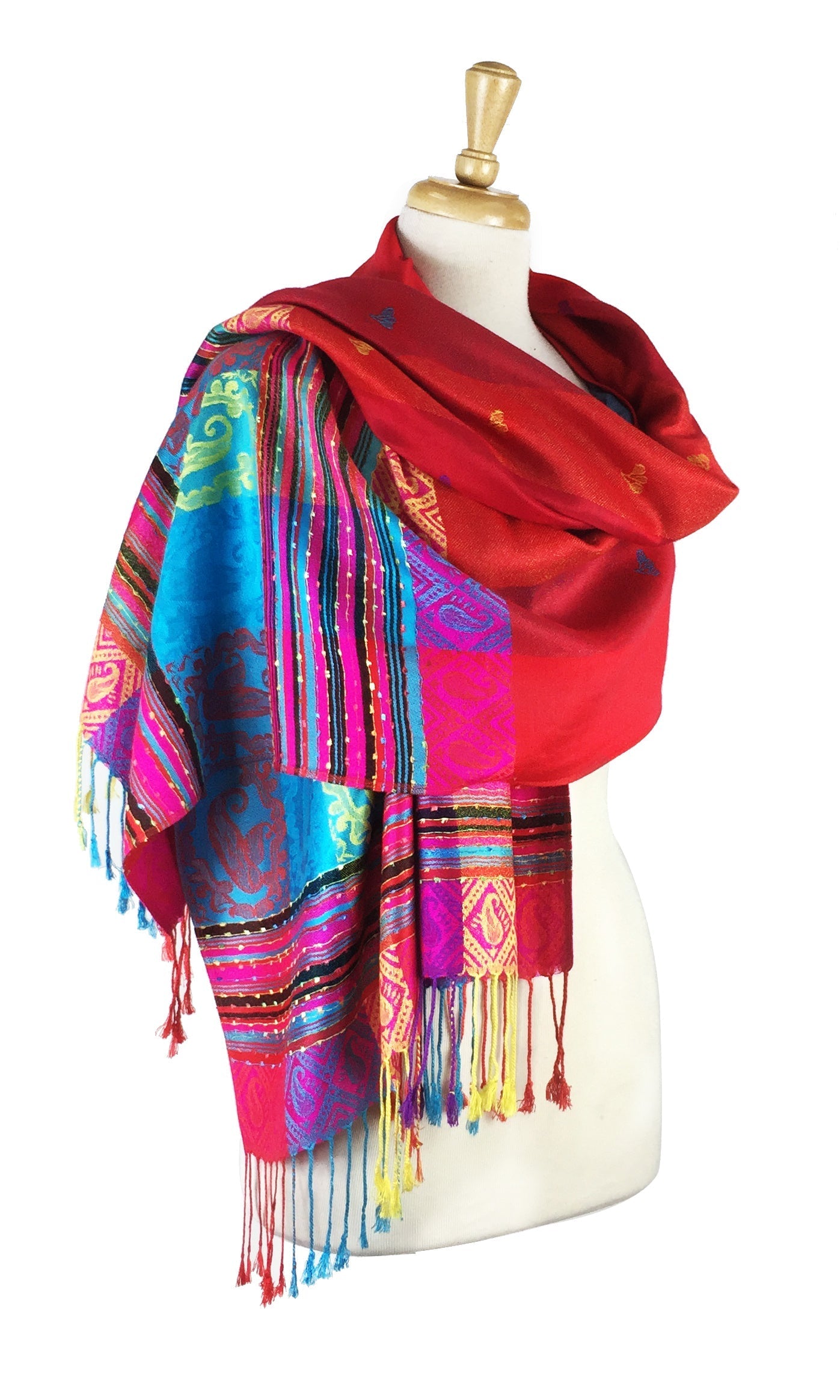 1 Dozen - 12 Pieces Rainbow Pashmina Scarf Shawls