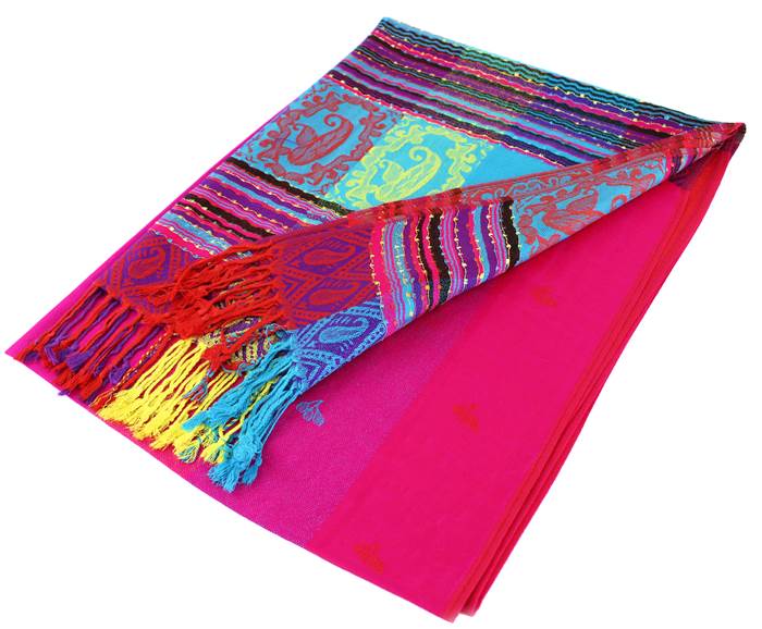 1 Dozen - 12 Pieces Rainbow Pashmina Scarf Shawls