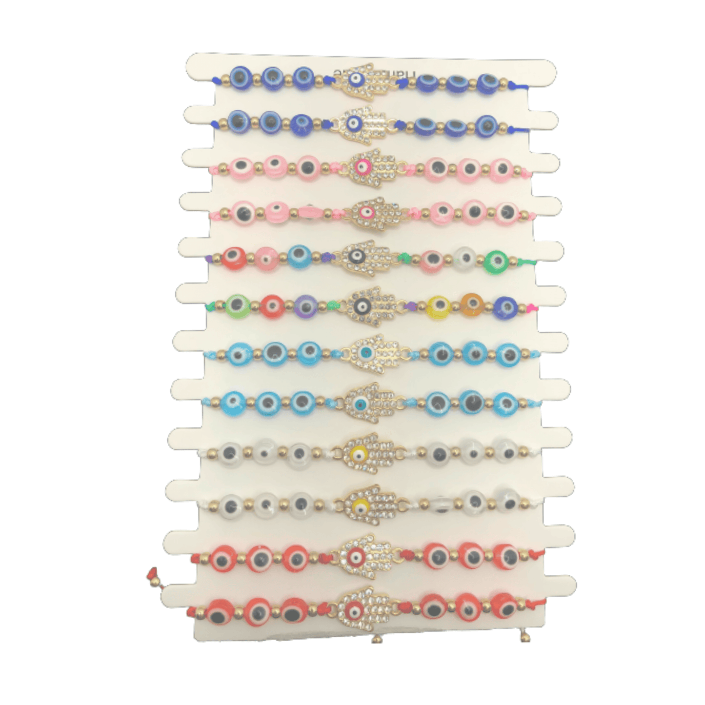 12 Pack Beautiful Handmade Evil Eye Bracelet's with Hamsa Hand - PremiumBrandGoods