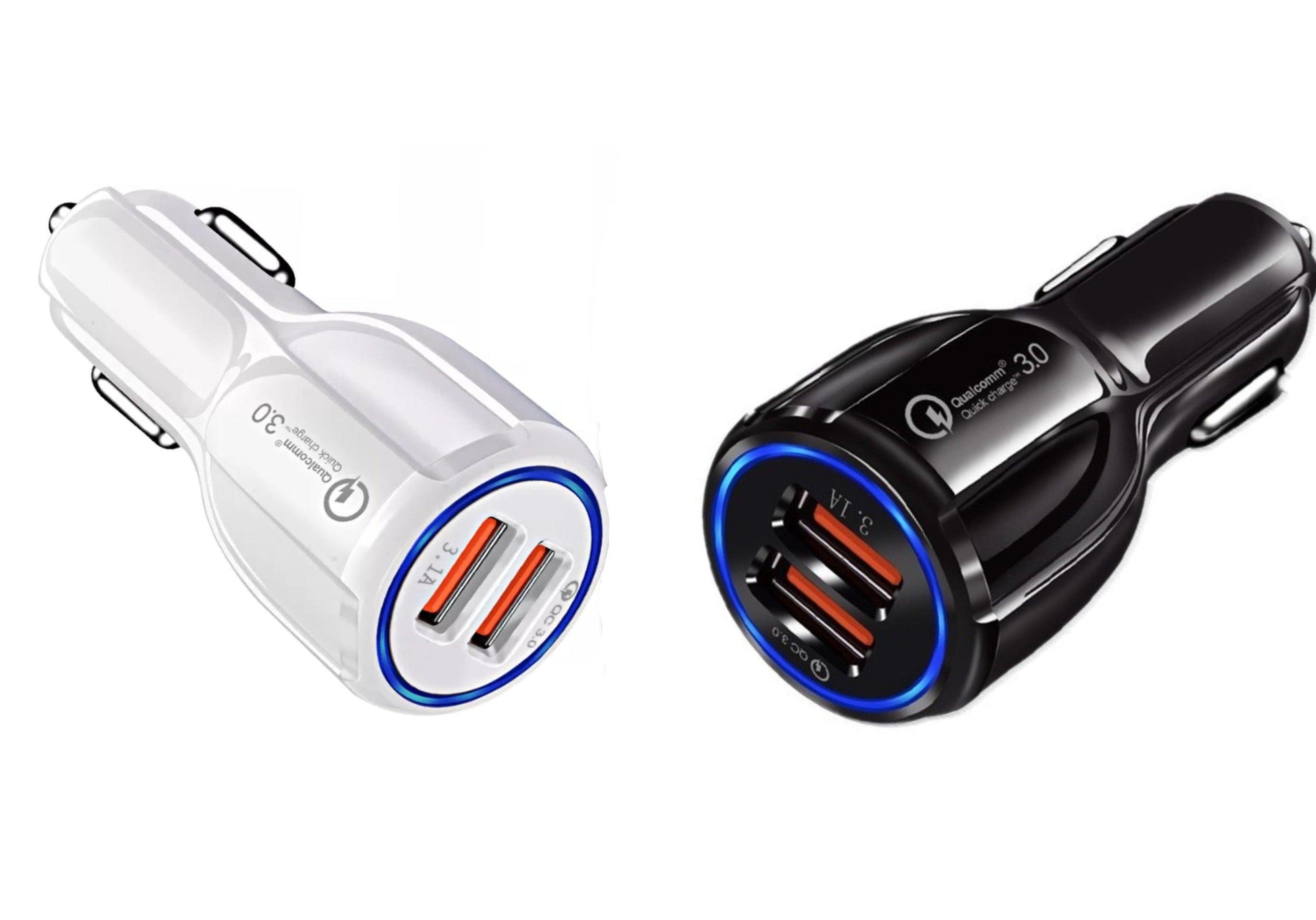 2 Pack 2 Port USB Fast Car Charger Adapter For Devices Black - PremiumBrandGoods