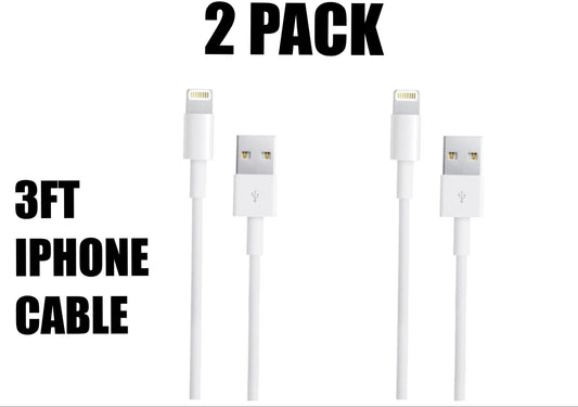 2 PACK! Of White 3 Ft Charger Compatible for Iphone - PremiumBrandGoods