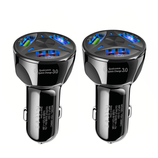 2 Pack PBG 3 Port USB Fast LED Car Charger For Devices - PremiumBrandGoods