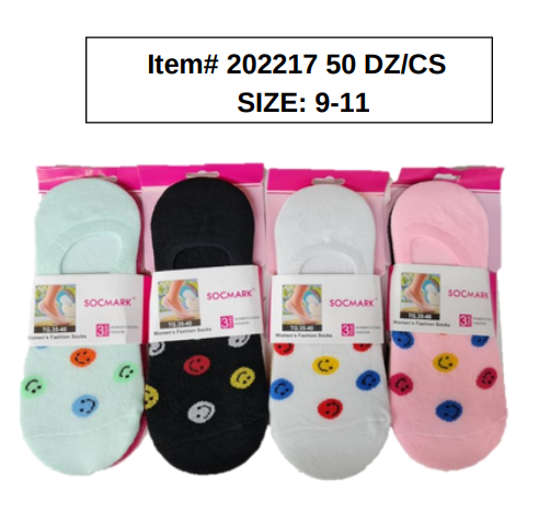 STYLE 202217 Womens No Show Socks 50DZ/BOX 9-11