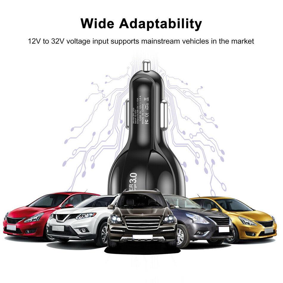 5 Port LED Fast Car Charger + 3 in 1 Cable Combo - PremiumBrandGoods