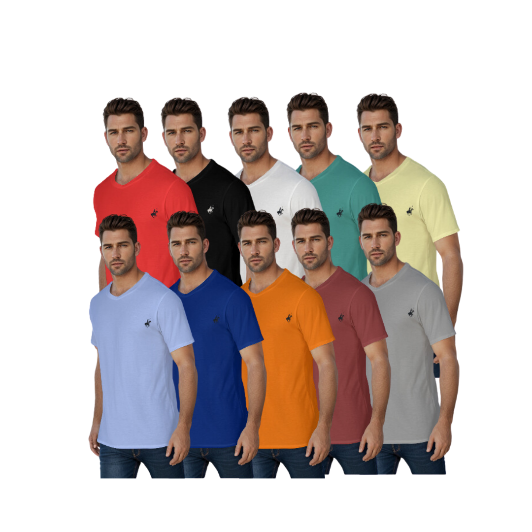 72 Piece Box Men's 100% Cotton Short Sleeve Polo T-Shirts - Assorted Colors