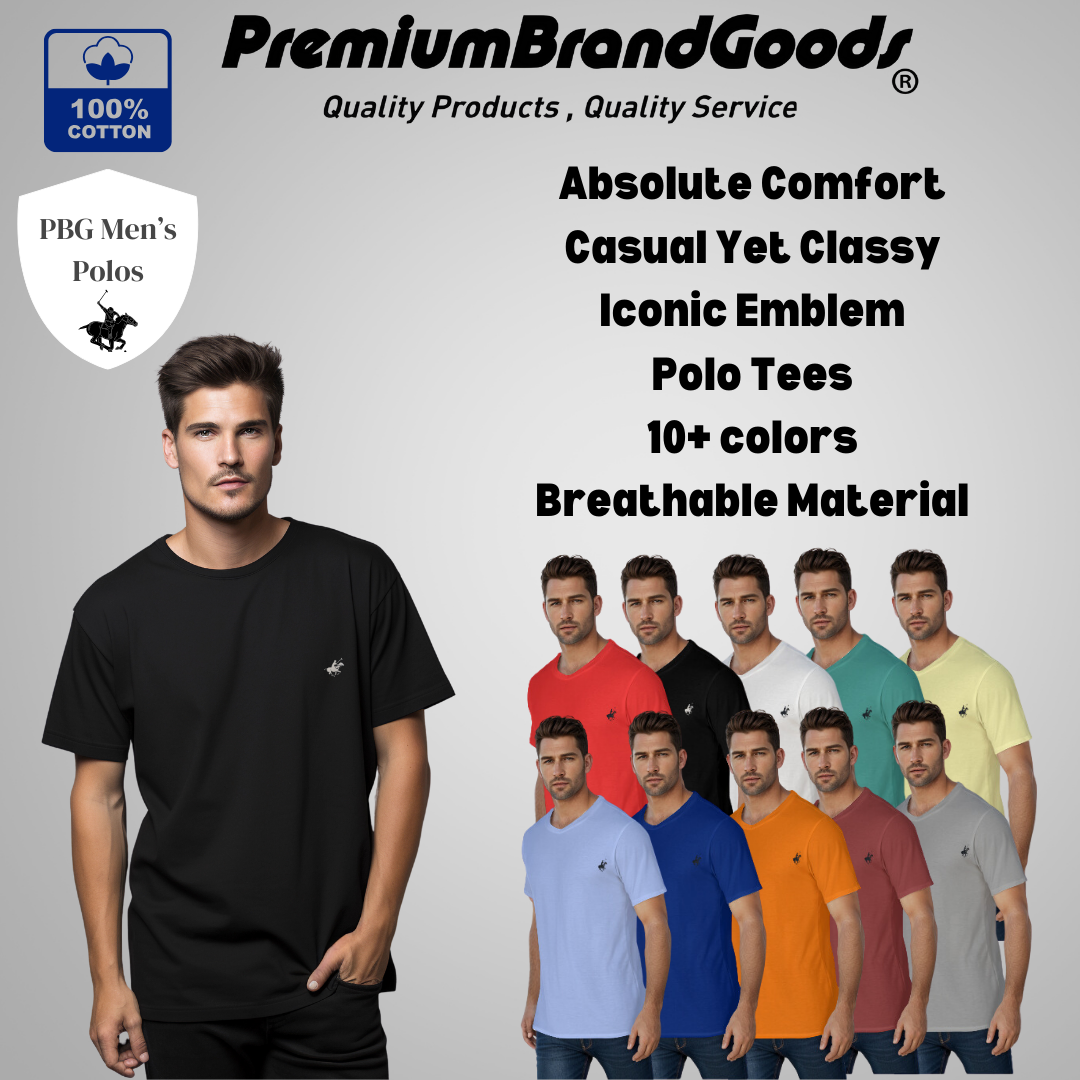 72 Piece Box Men's 100% Cotton Short Sleeve Polo T-Shirts - Assorted Colors