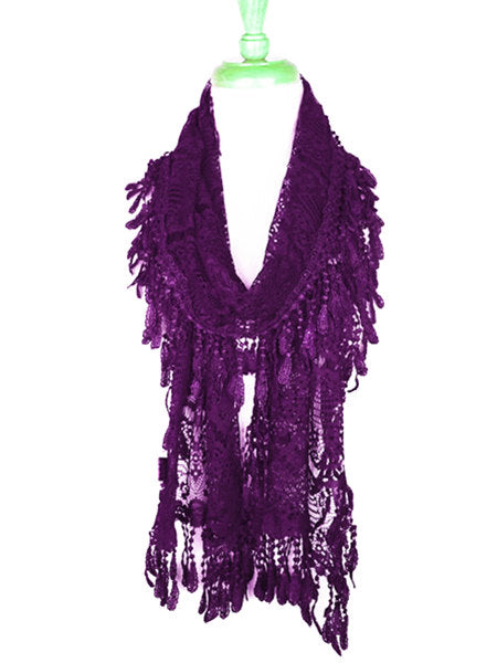 Fashion Lace Tassel Sheer Oblong Lightweight Scarf YH30