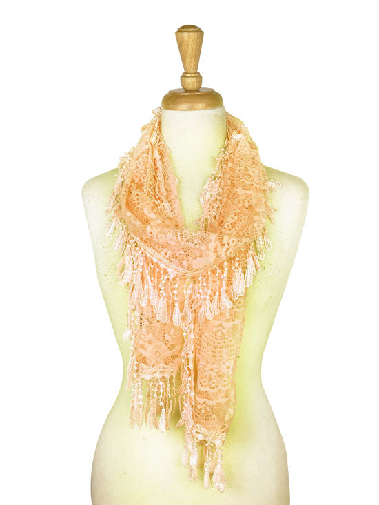 Fashion Lace Tassel Sheer Oblong Lightweight Scarf YH30