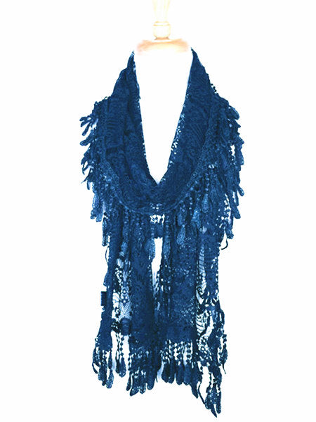 Fashion Lace Tassel Sheer Oblong Lightweight Scarf YH30