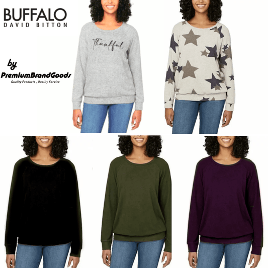 David Bitton Buffalo Women's 5 Pack Super Soft Sweater's Crew neck relaxed fit - PremiumBrandGoods