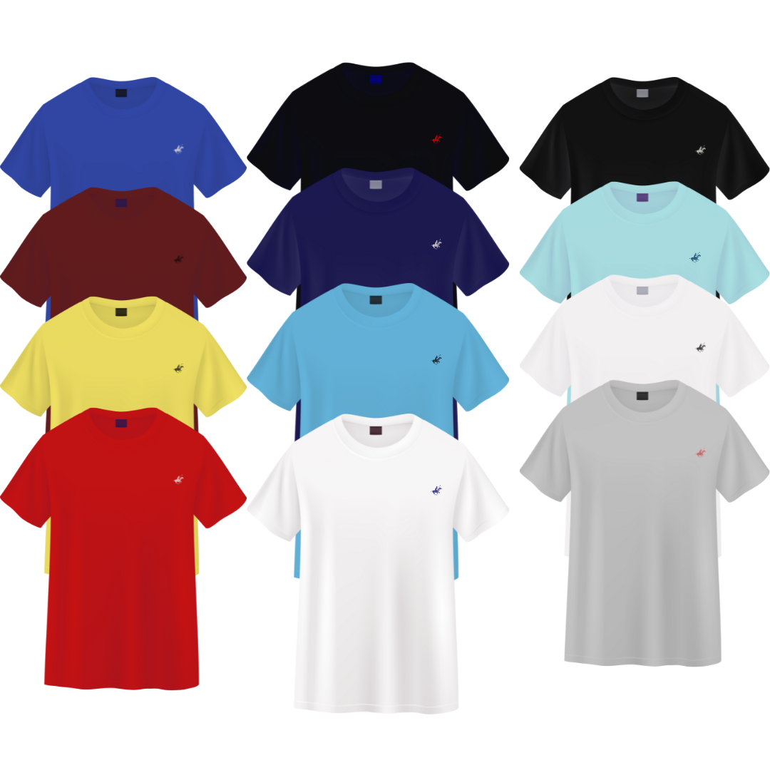 72 Piece Box Men's 100% Cotton Short Sleeve Polo T-Shirts - Assorted Colors