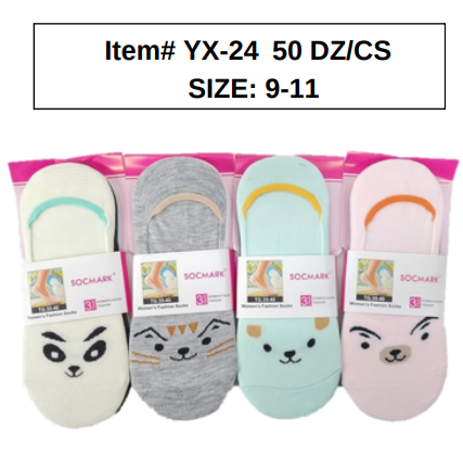 STYLE YX24 Womens No Show Socks 50DZ/BOX 9-11