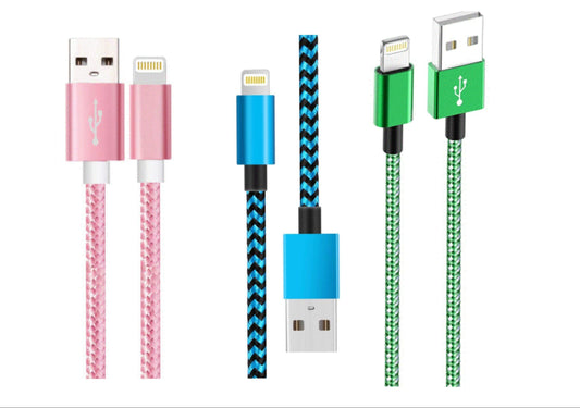 Charger Compatible for Iphone Cable Bundle 3 Pack Various Sizes - PremiumBrandGoods