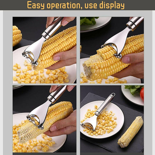 Corn Cob Cutter Peeler Tool Stainless Steel Kitchen Remover Kernel Stripper - PremiumBrandGoods