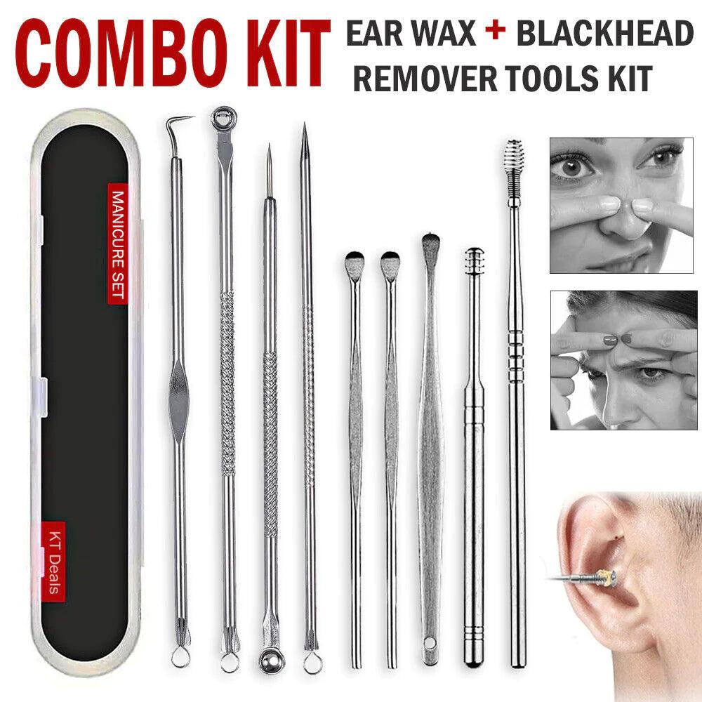 Ear Wax Removal Kit Cleaning Tool Earwax Pick Cleaner Curette Spoon Setstainless