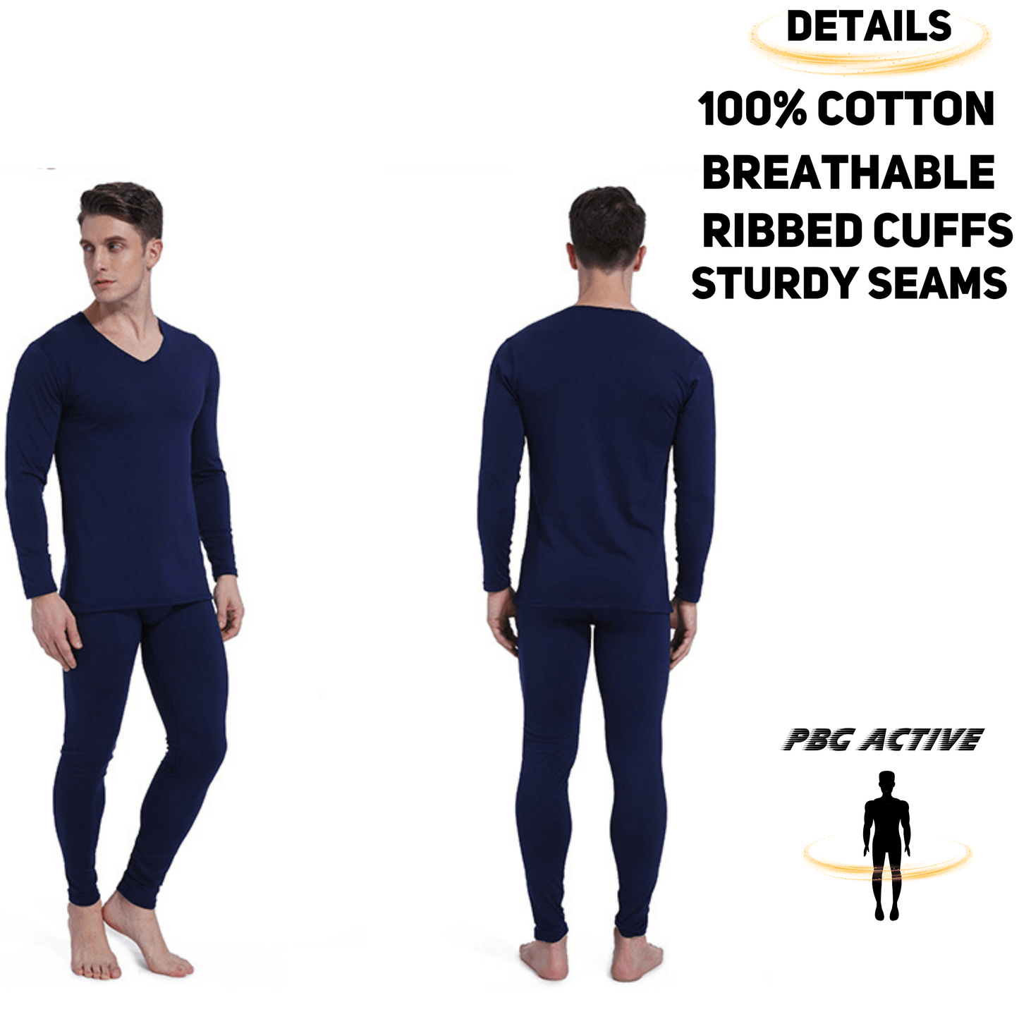 Men's 2-Piece Cotton Thermal Set with Shirt & Pants - PremiumBrandGoods